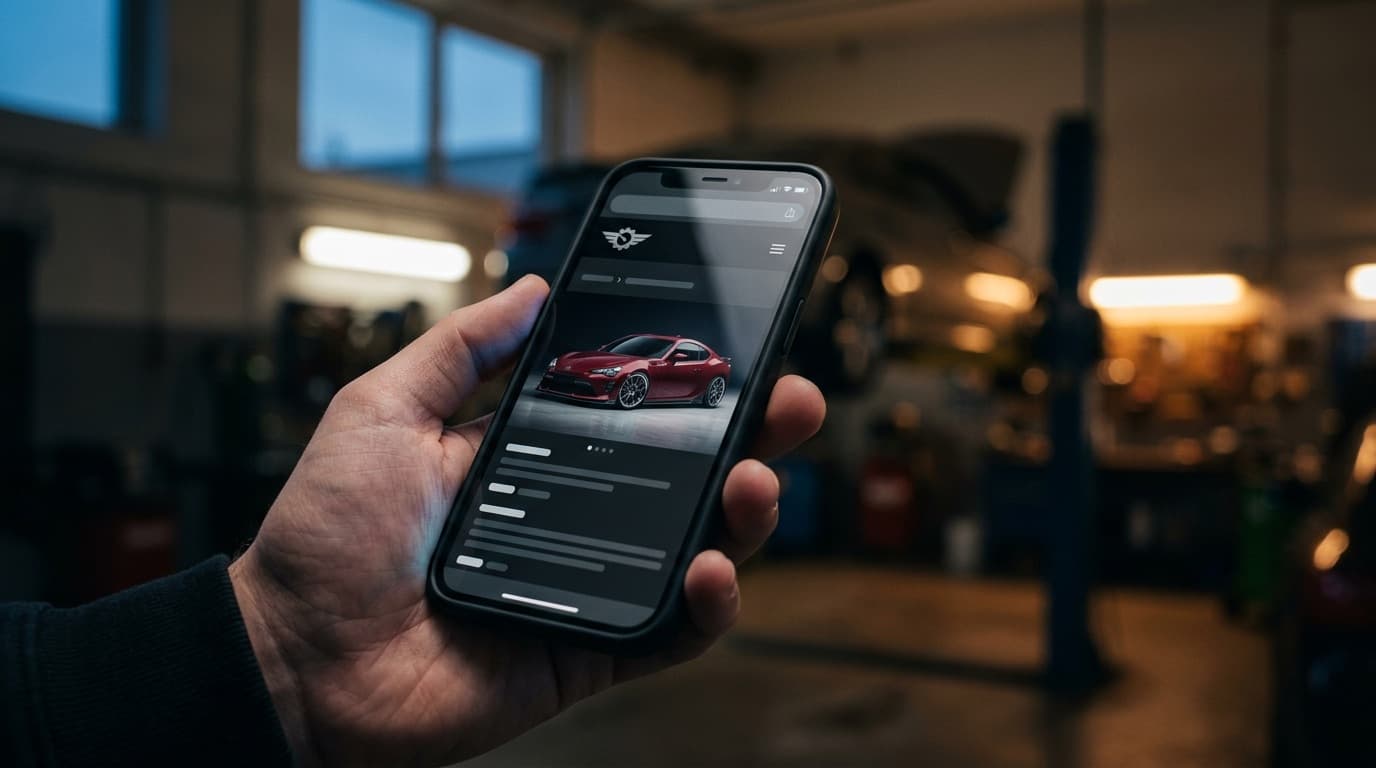 A branded VizTunr try-on storefront open on a customer's phone