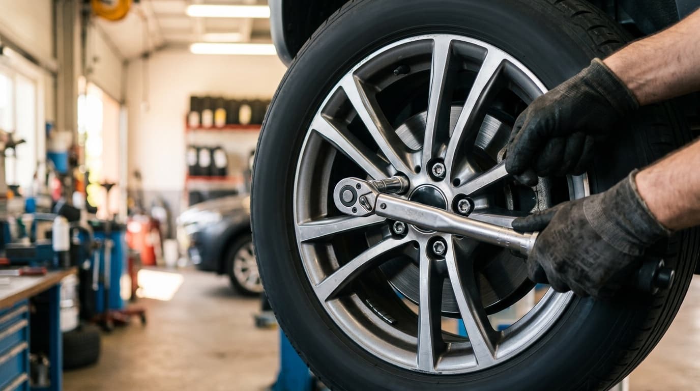 Torque wrench tightening lug nuts to spec, the step that makes wheel spacers safe
